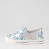 Shoes ZIERA | Adela W Blue Silver Cut Leather Sneakers