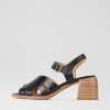 Shoes EOS | Isa Black Leather Sandals