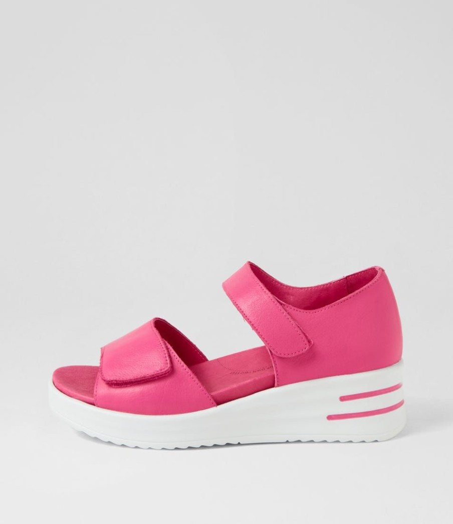 Shoes ZIERA | Sunnieys Xw Fuchsia White Leather Sandals