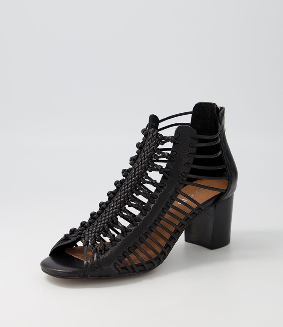 Shoes TOP END | Glendora Black Leather Sandals