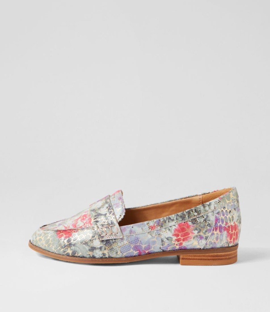 Shoes ZIERA | Oreta Xw Black Floral Leather Loafers