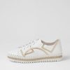 Shoes DJANGO & JULIETTE | Mando White Pale Gold Crush Leather Sneakers