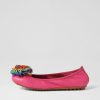 Shoes DJANGO & JULIETTE | Benz Fuchsia Bright Leather Suede Ballet Flats