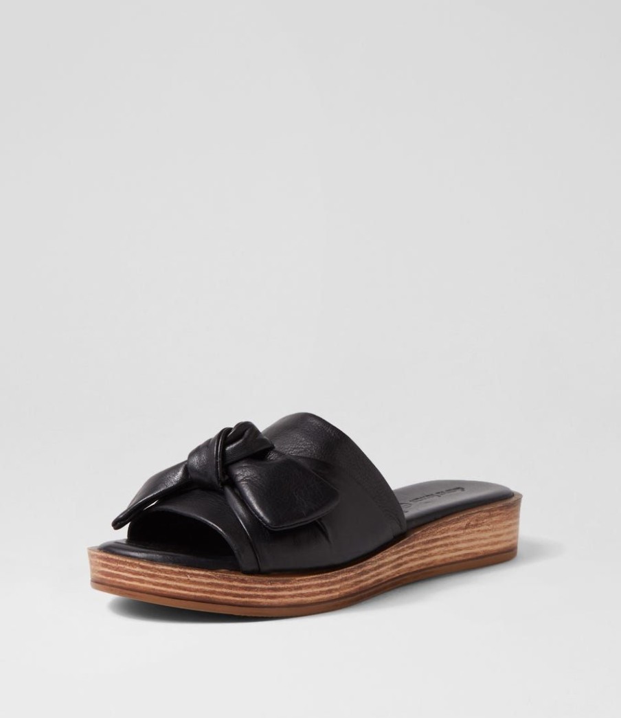 Shoes DIANA FERRARI | Alinah Black Natural Leather Slides