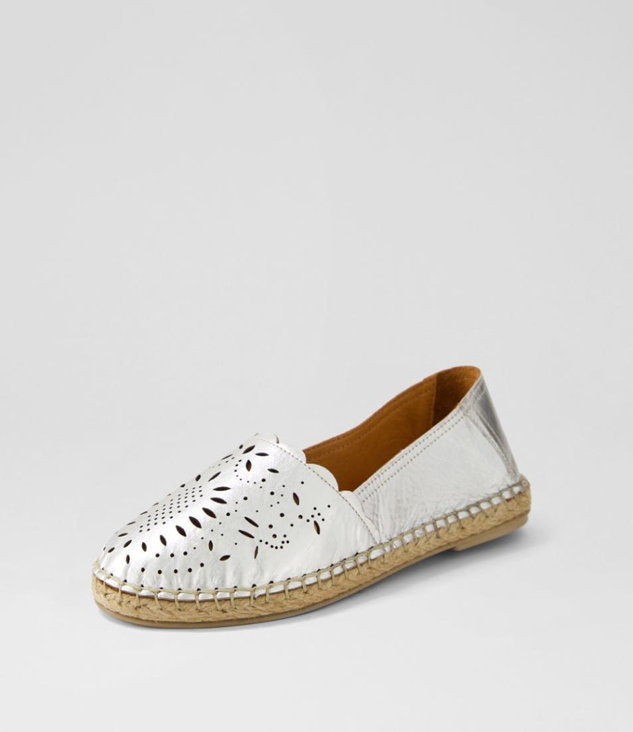 Shoes DIANA FERRARI | Urelia Silver Leather Loafers