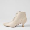 Shoes DJANGO & JULIETTE | Cainey Ivory Leather Lace Up Boots