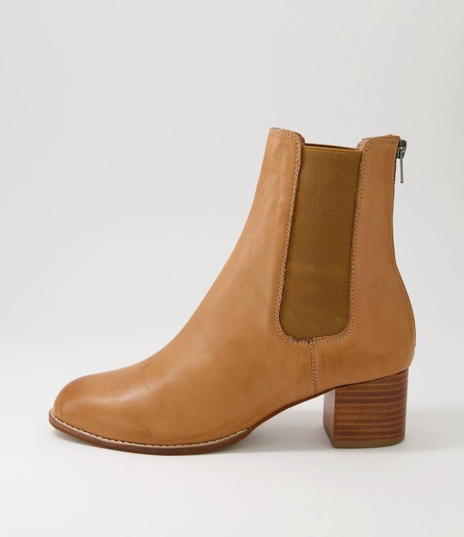 Shoes DIANA FERRARI | Blues Dark Tan Natural Heel Leather Ankle Boots