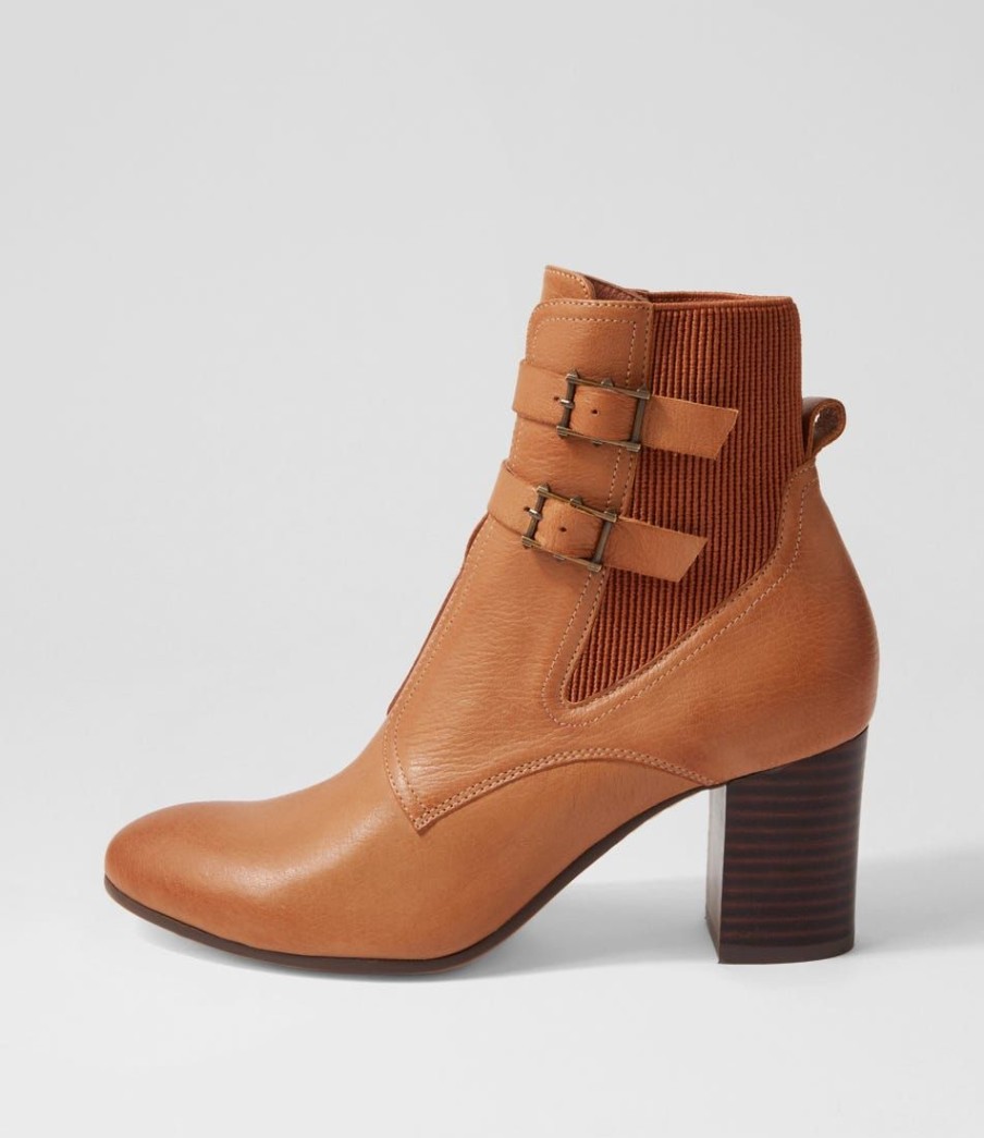 Shoes TOP END | Utoast Cognac Choc Leather Elastic Ankle Boots