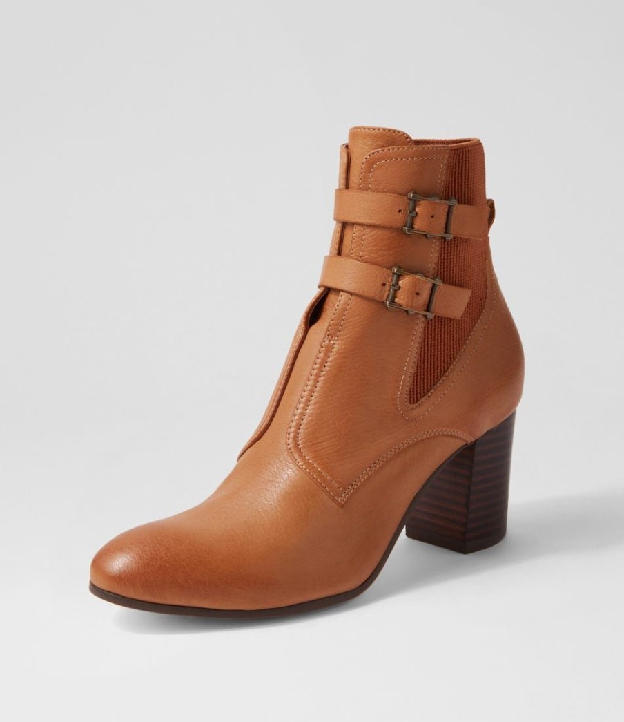 Shoes TOP END | Utoast Cognac Choc Leather Elastic Ankle Boots