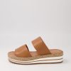 Shoes DJANGO & JULIETTE | Agota Dark Tan Leather Slides