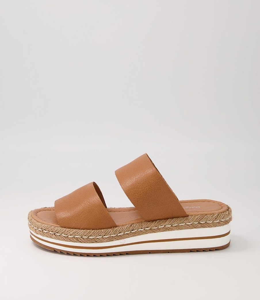 Shoes DJANGO & JULIETTE | Agota Dark Tan Leather Slides