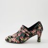 Shoes DJANGO & JULIETTE | Thymic Black Floral Suede Heels