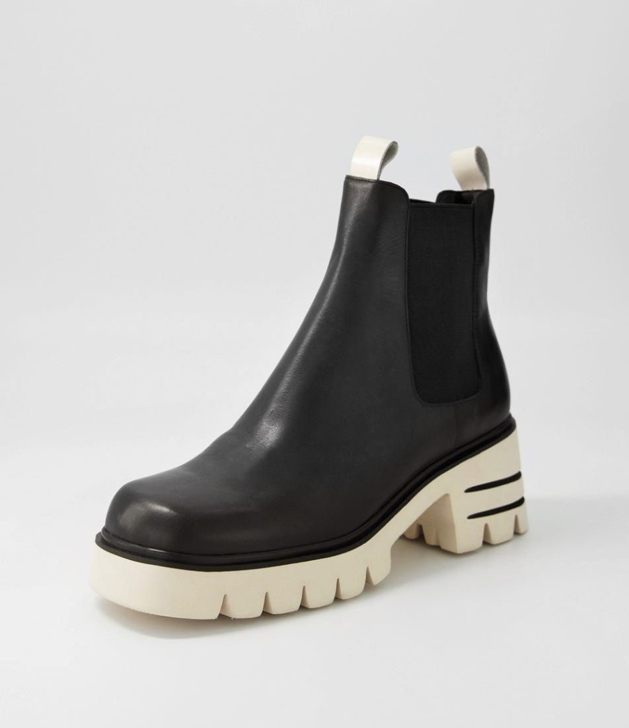 Shoes DJANGO & JULIETTE | Breda Black Vanilla Box Leather Chelsea Boots