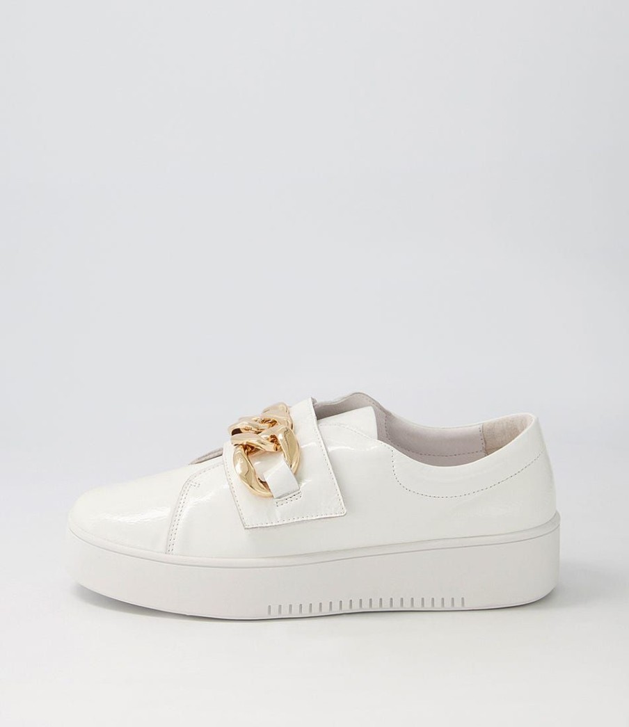 Shoes DJANGO & JULIETTE | Layan White Patent Leather Sneakers