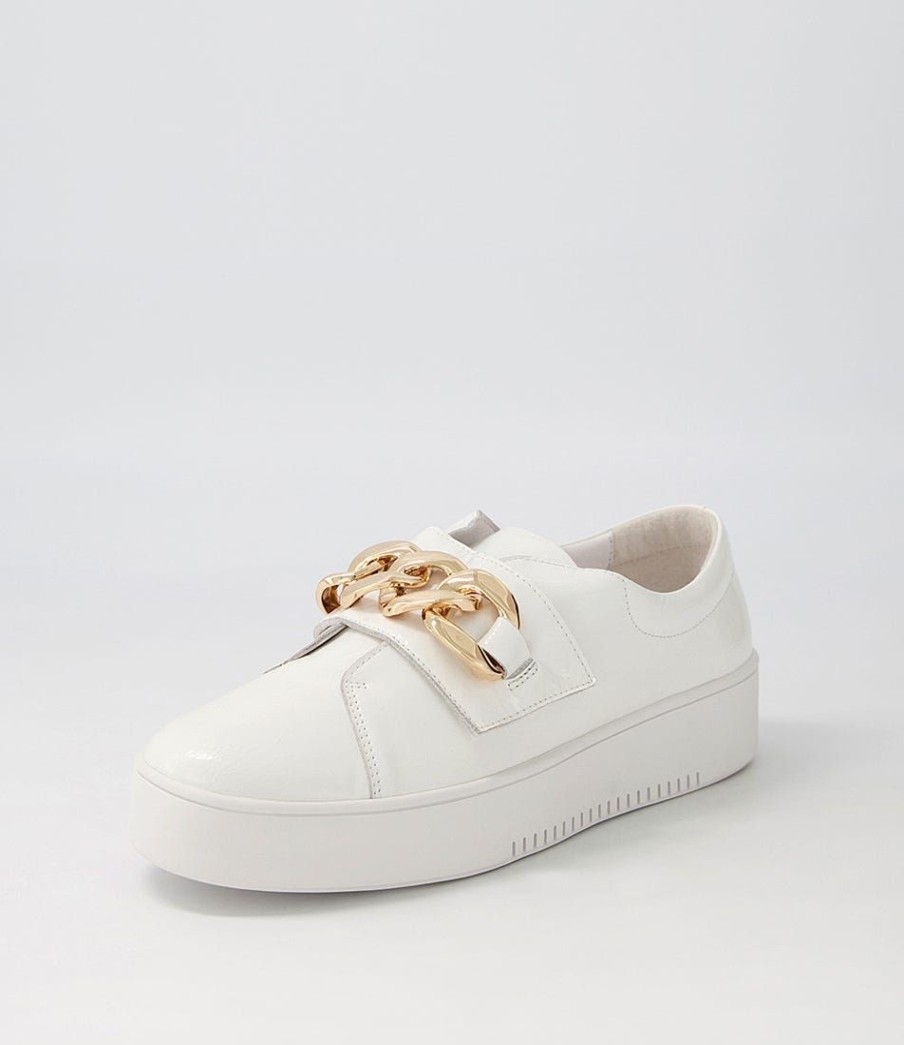 Shoes DJANGO & JULIETTE | Layan White Patent Leather Sneakers