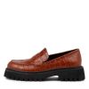 Shoes MOLLINI | Sia Dark Tan Croc Leather Loafers