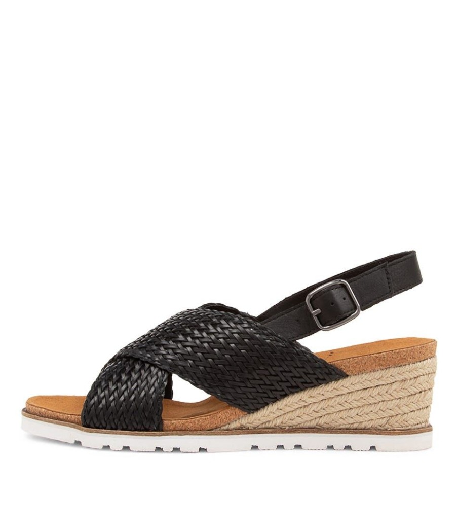 Shoes ZIERA | Kaeme W Black Weave Leather Sandals