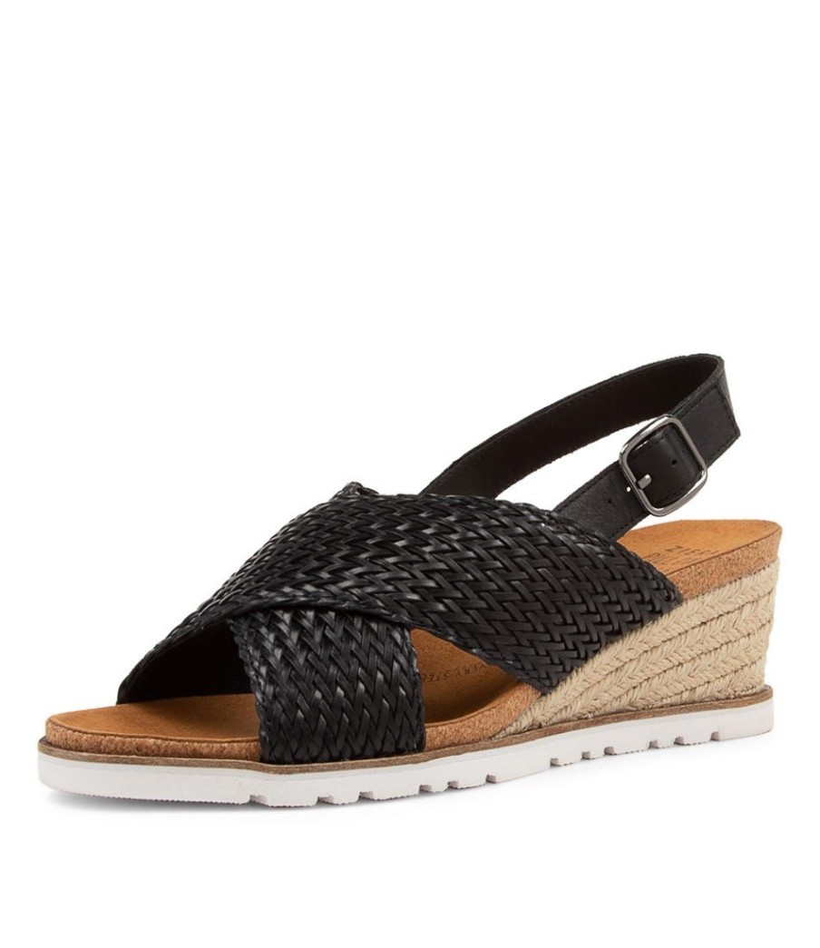 Shoes ZIERA | Kaeme W Black Weave Leather Sandals