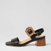 Shoes ZIERA | Cabalas W Black Natural Heel Leather Sandals