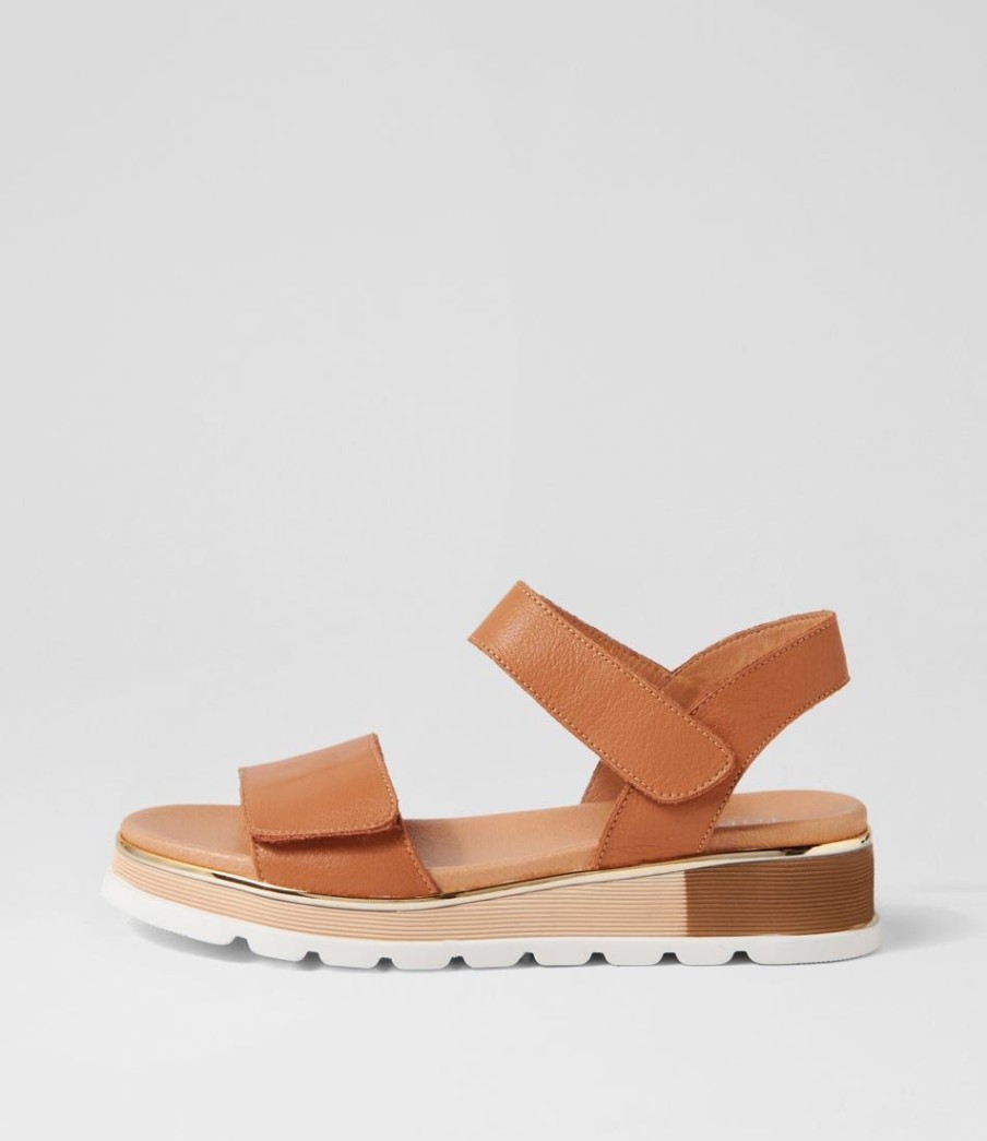 Shoes TOP END | Ulissa Dark Tan Leather Sandals