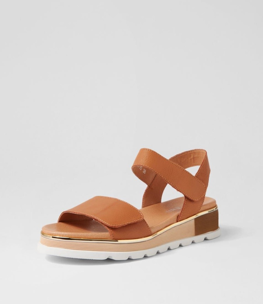 Shoes TOP END | Ulissa Dark Tan Leather Sandals