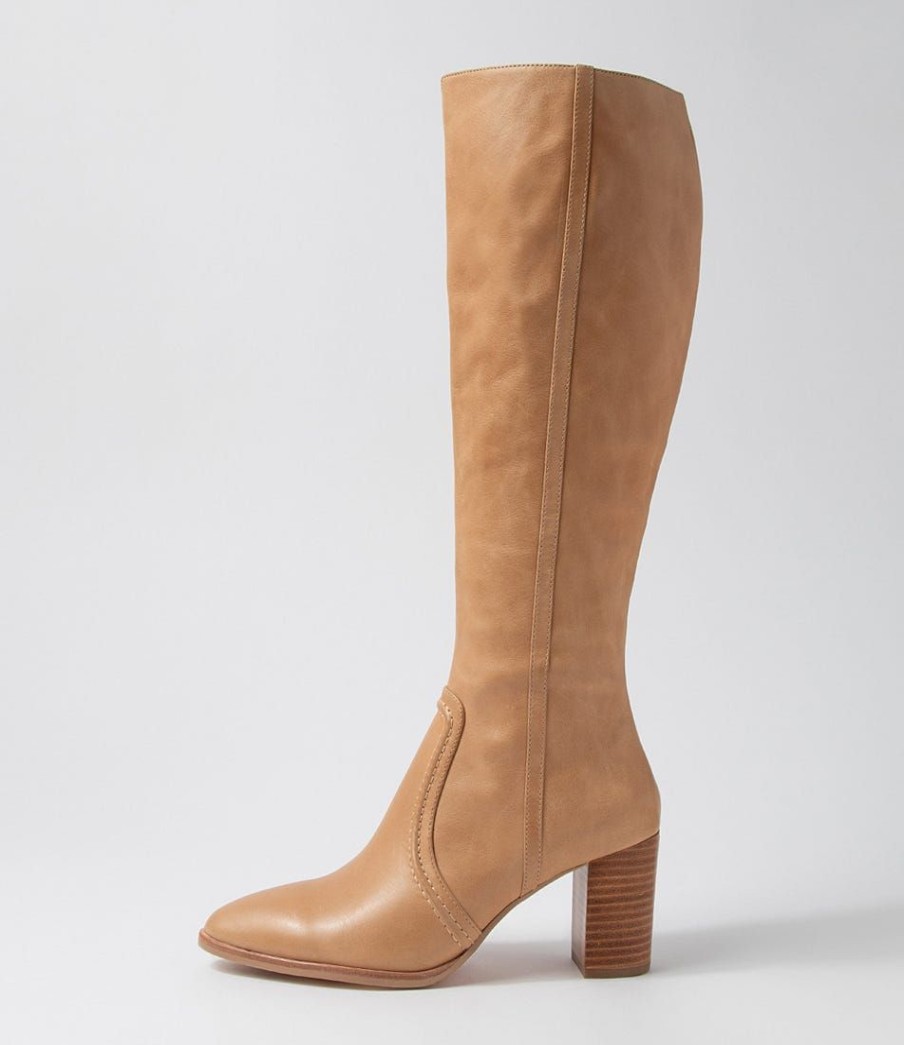 Shoes DJANGO & JULIETTE | Ammies Cappuccino Leather Knee High Boots