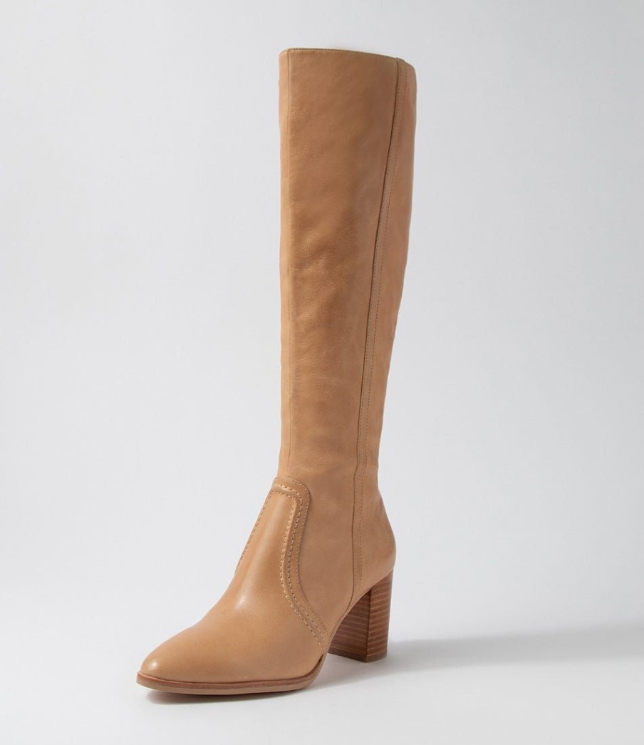 Shoes DJANGO & JULIETTE | Ammies Cappuccino Leather Knee High Boots