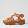 Shoes DJANGO & JULIETTE | Bethal Dark Tan Toffee Leather Sandals