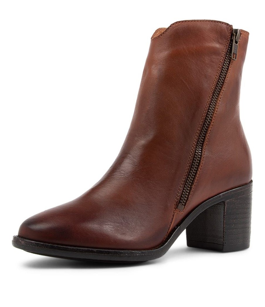 Shoes EOS | Seraphin Brandy Leather Ankle Boots