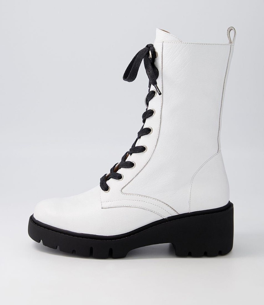 Shoes DJANGO & JULIETTE | Ustern White Black Leather Calf Boots