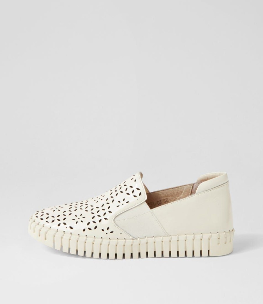 Shoes DJANGO & JULIETTE | Harel Ivory Patent Leather Sneakers