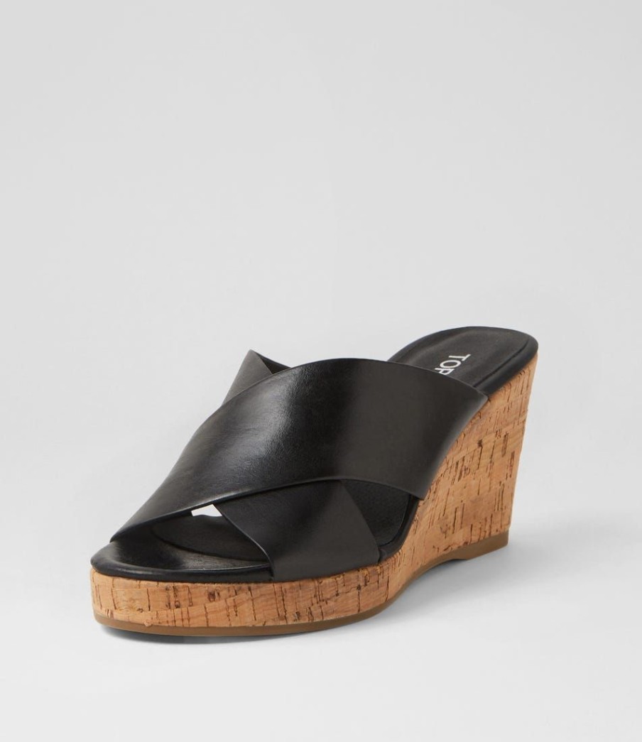 Shoes TOP END | Wevie Black Leather Sandals