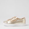 Shoes DJANGO & JULIETTE | Osloe Pale Gold White Leather Sneakers