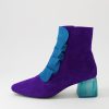 Shoes DJANGO & JULIETTE | Marzia Purple Turquoise Suede Ankle Boots