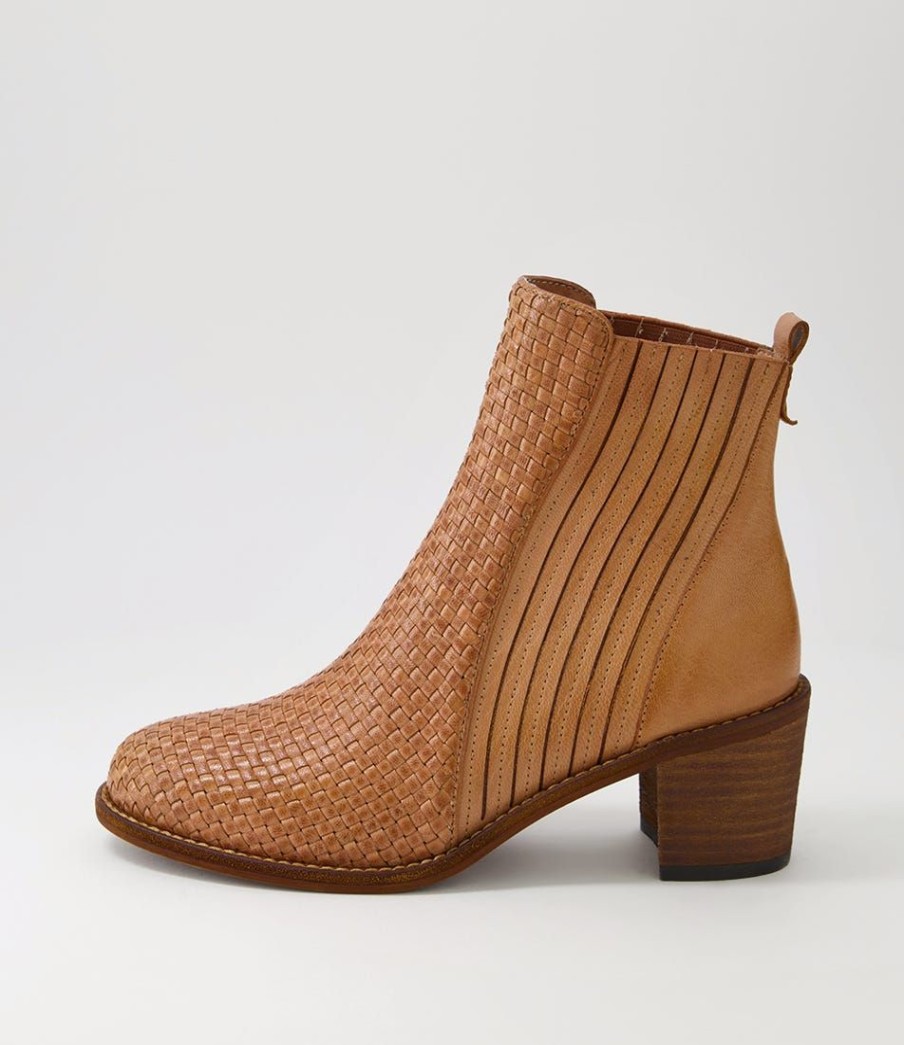 Shoes DJANGO & JULIETTE | Welstone Camel Weave Leather Chelsea Boots