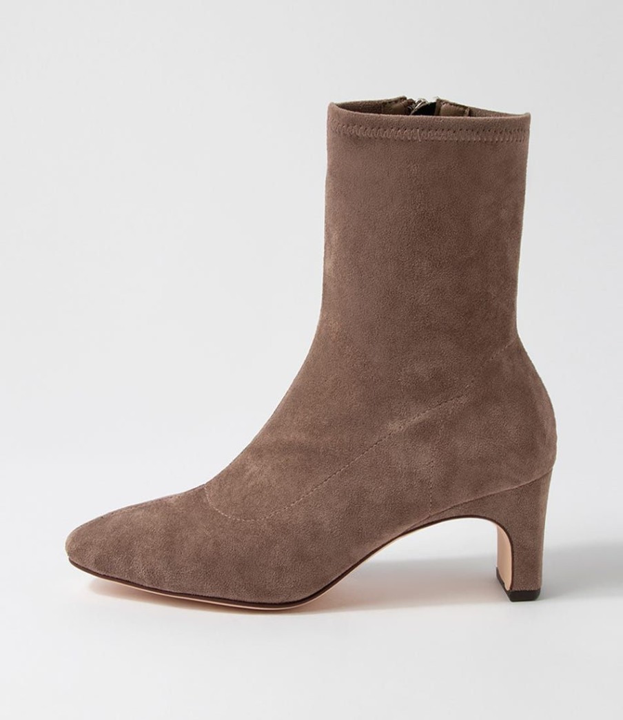 Shoes DIANA FERRARI | Sarski Light Taupe Stretch Microsuede Ankle Boots