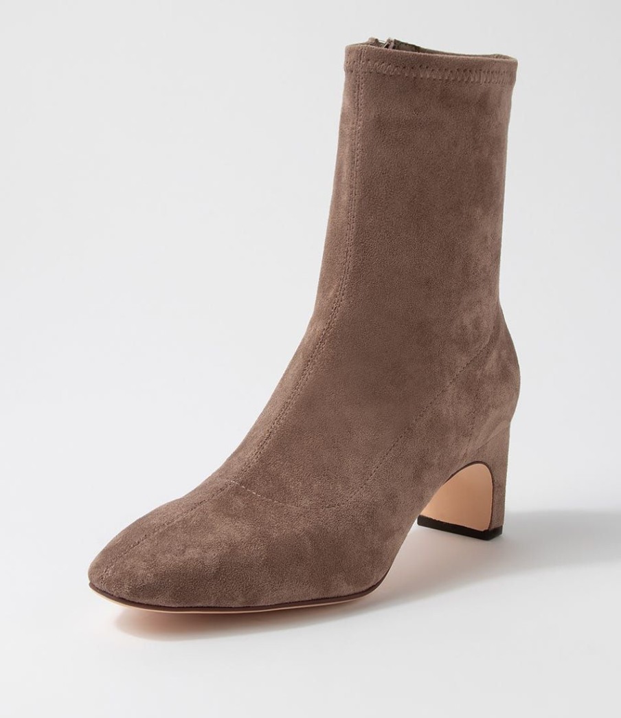 Shoes DIANA FERRARI | Sarski Light Taupe Stretch Microsuede Ankle Boots