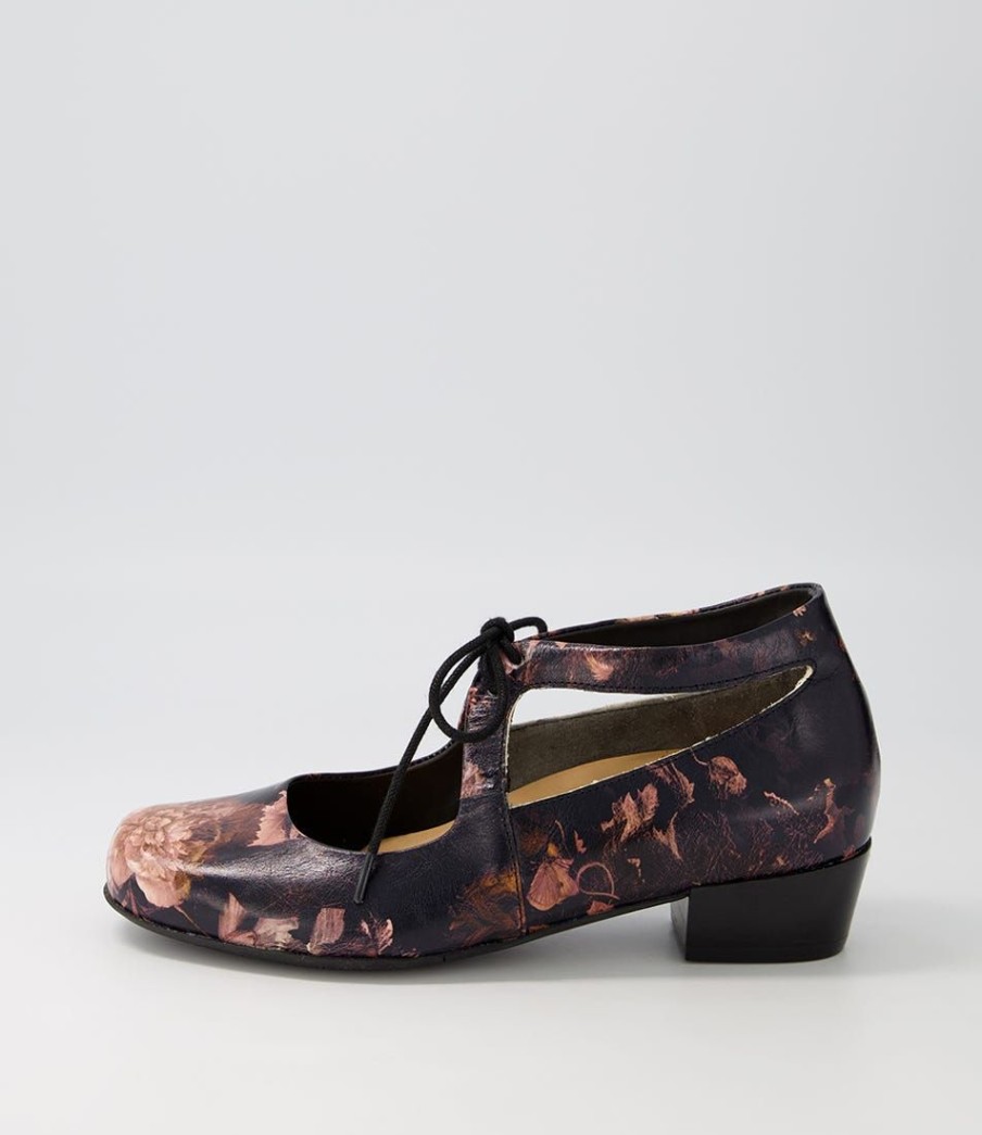 Shoes ZIERA | Qanes Xw Antique Floral Leather Heels