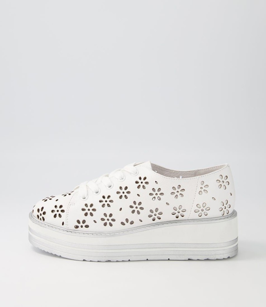 Shoes TOP END | Sancia White Leather Sneakers