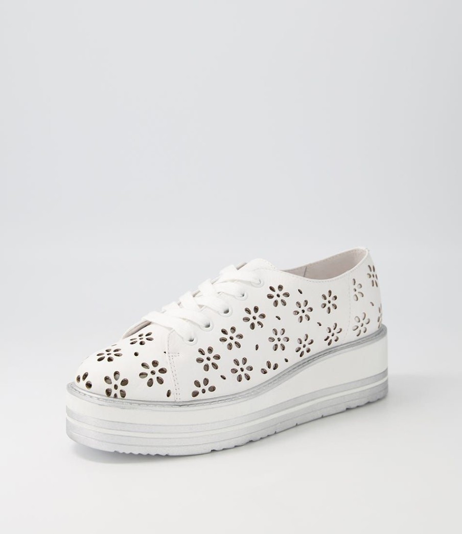 Shoes TOP END | Sancia White Leather Sneakers