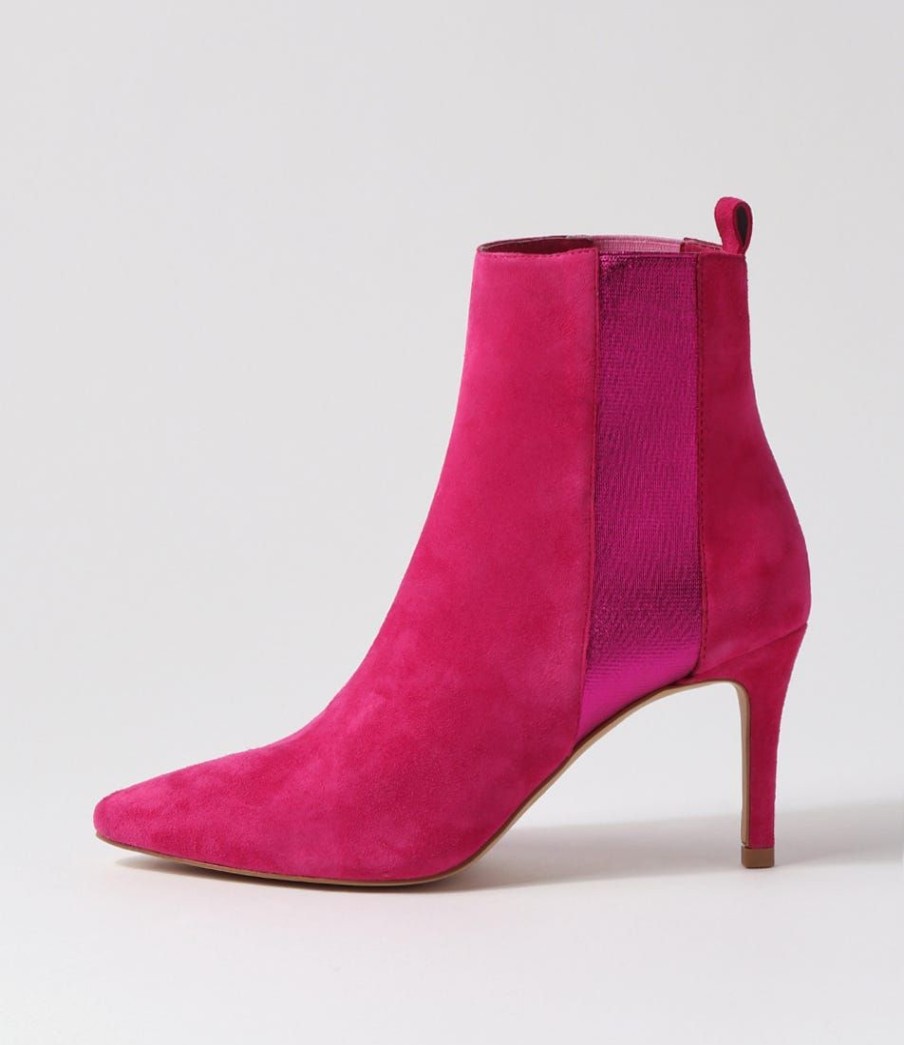 Shoes TOP END | Bryann Fuchsia Suede Elastic Chelsea Boots