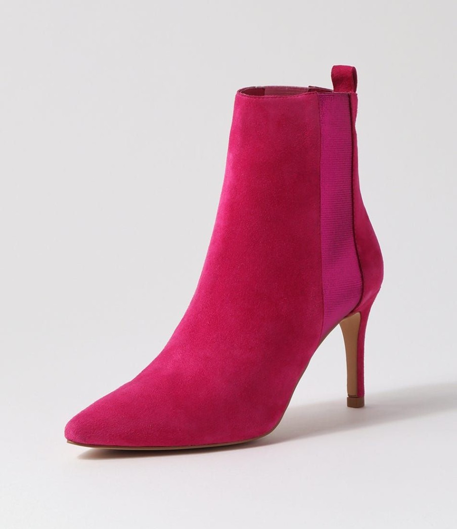 Shoes TOP END | Bryann Fuchsia Suede Elastic Chelsea Boots