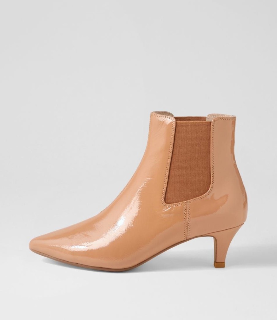 Shoes DIANA FERRARI | Choosi Dark Nude Patent Leather Chelsea Boots