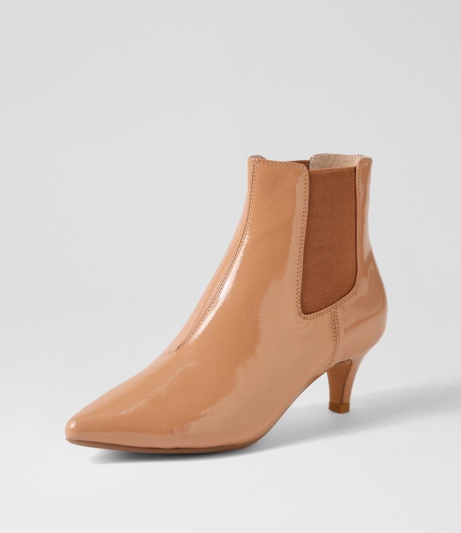 Shoes DIANA FERRARI | Choosi Dark Nude Patent Leather Chelsea Boots