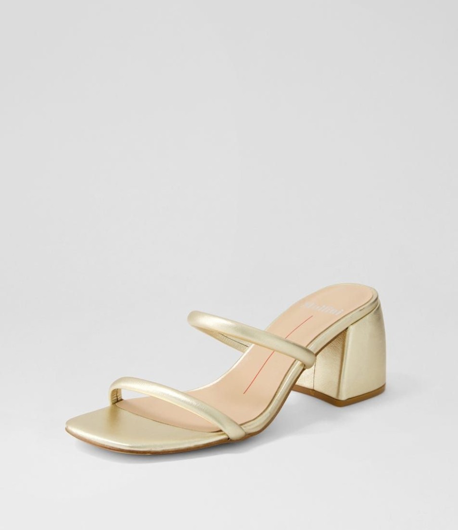 Shoes MOLLINI | Bonni Pale Gold Leather Mules