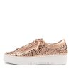 Shoes DJANGO & JULIETTE | Leitha Rose Gold Leather Sneakers