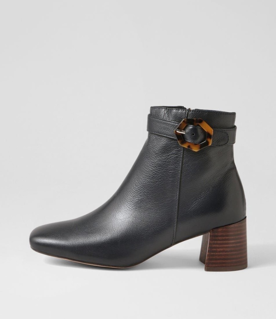 Shoes DIANA FERRARI | Cadeo Navy Dark Brown Heel Leather Ankle Boots