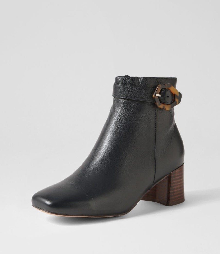 Shoes DIANA FERRARI | Cadeo Navy Dark Brown Heel Leather Ankle Boots