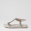 Shoes DJANGO & JULIETTE | Yori Grey Suede Jewels Sandals