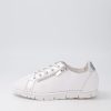 Shoes DJANGO & JULIETTE | Jexi White Silver Tumble Leather Sneakers